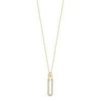 Long Diamond Oval Pendant