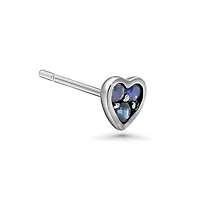 Sapphire Heart Stud
