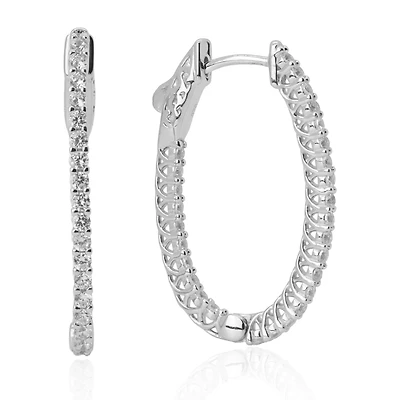 Tennis Hoop Earring Oval - Large