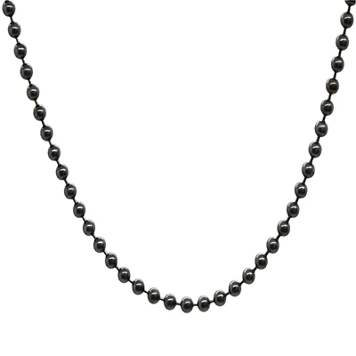 Black Beads Silver Chain