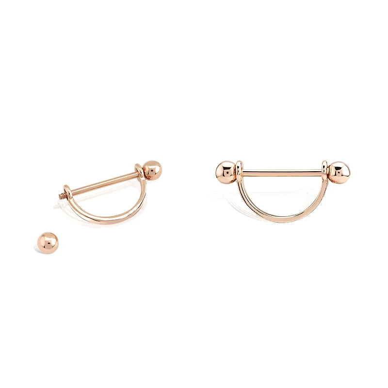Luxury Curve Nipple Piercing -Single