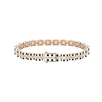 Enamel Diamond link Bracelet