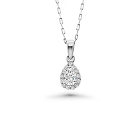 Halo Drop Diamond Pendant