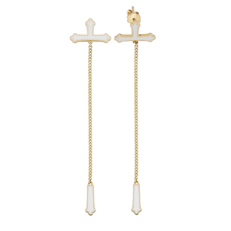 Enamel Cross Single Earrings
