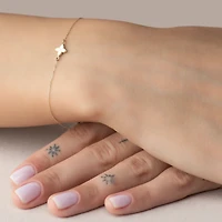 Flower Bracelet, 14k Gold