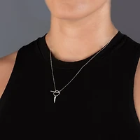 Swinging Spike Hoop Necklace