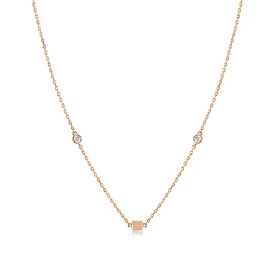 Cube Detail With Stone Necklace
