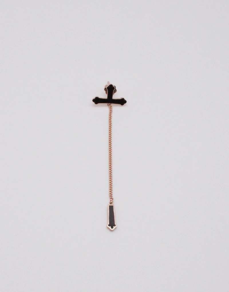 Enamel Cross Single Earrings