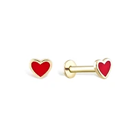Enameled Golden Heart Piercing -Single