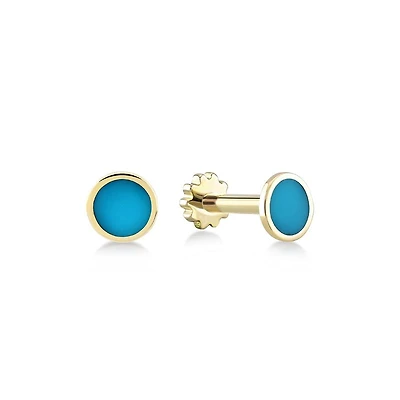 Enameled Golden Tragus Piercing -Single