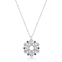 Blue Diamond Snowflake Necklace