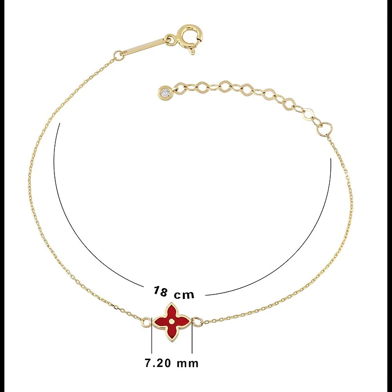 Flower Bracelet, 14k Gold