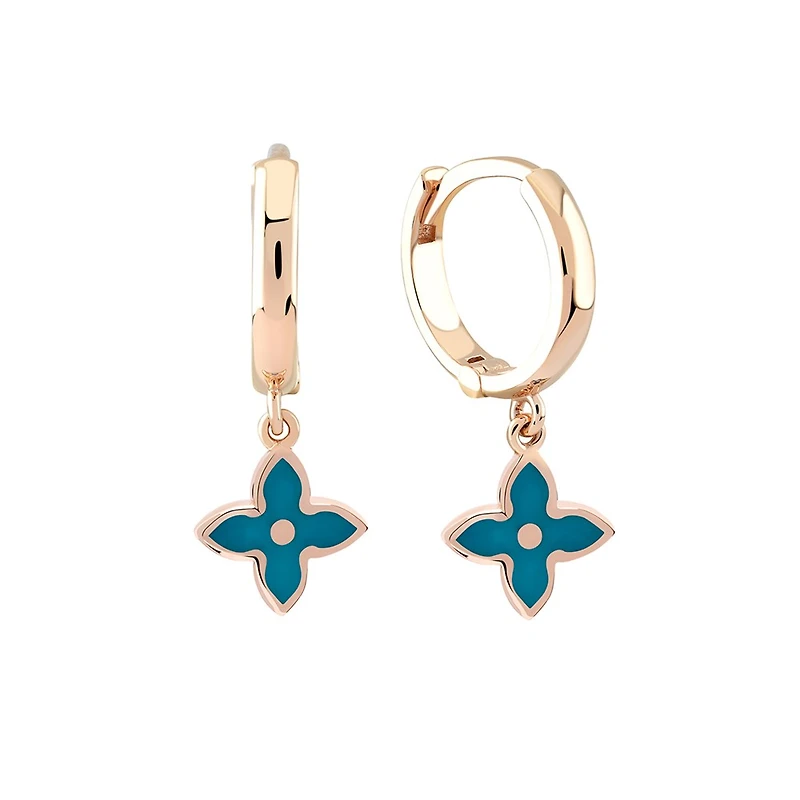 Enameled Flower Earring