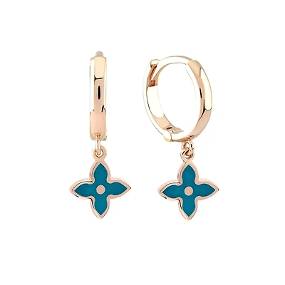 Enameled Flower Earring