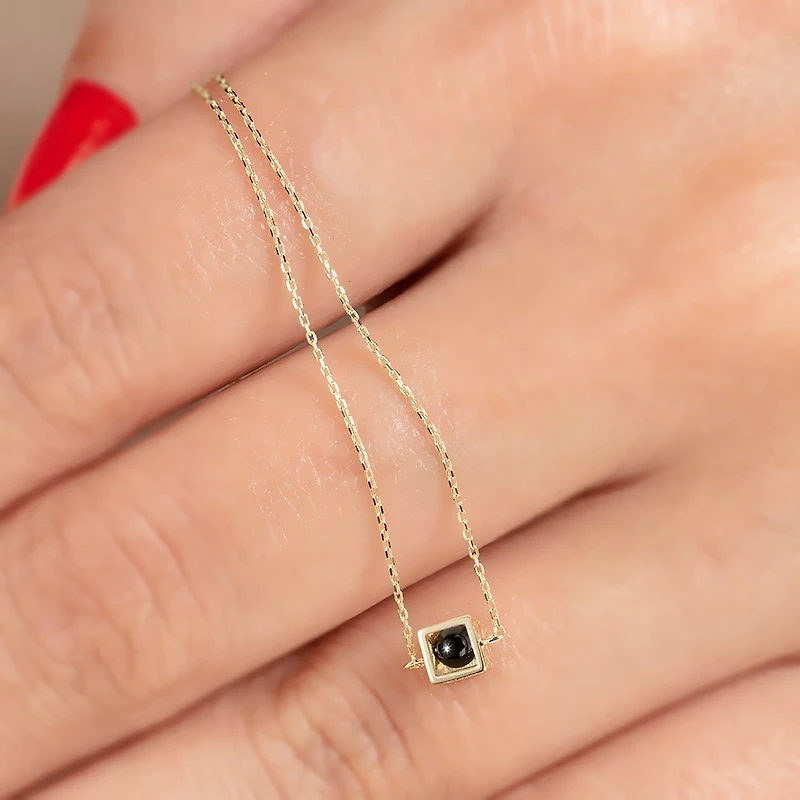 Cube Onyx Necklace