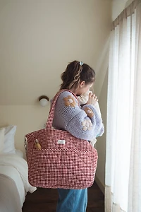 Dans le Sac - Organic cotton changing bag - Vichy Collection: Beige