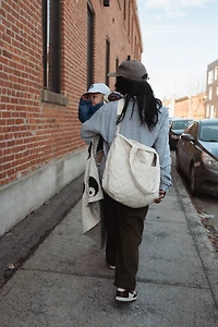 Dans le Sac - Organic cotton changing bag - Vichy Collection: Beige