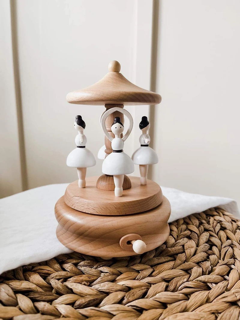 Wooden Music Box Carousel Ballerina