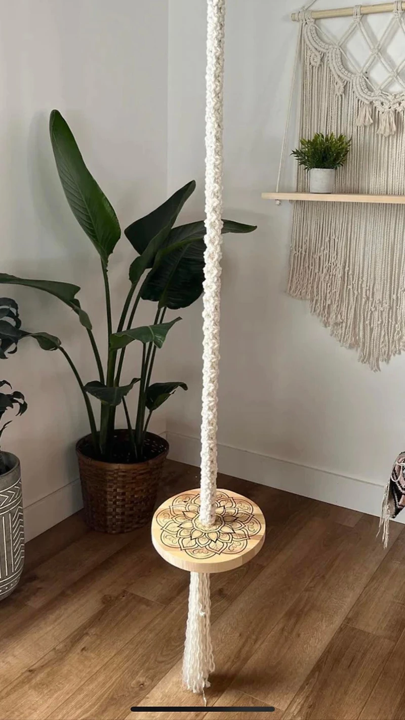 Round swing with mandala flower
