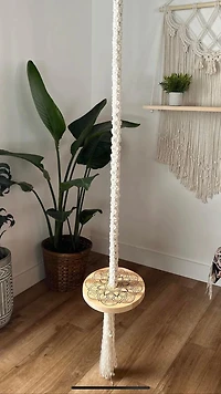 Round swing with mandala flower
