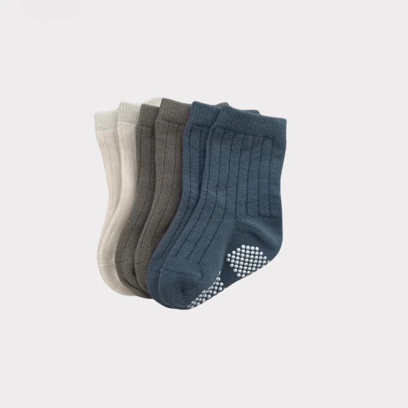 Trio of non-slip socks Blue