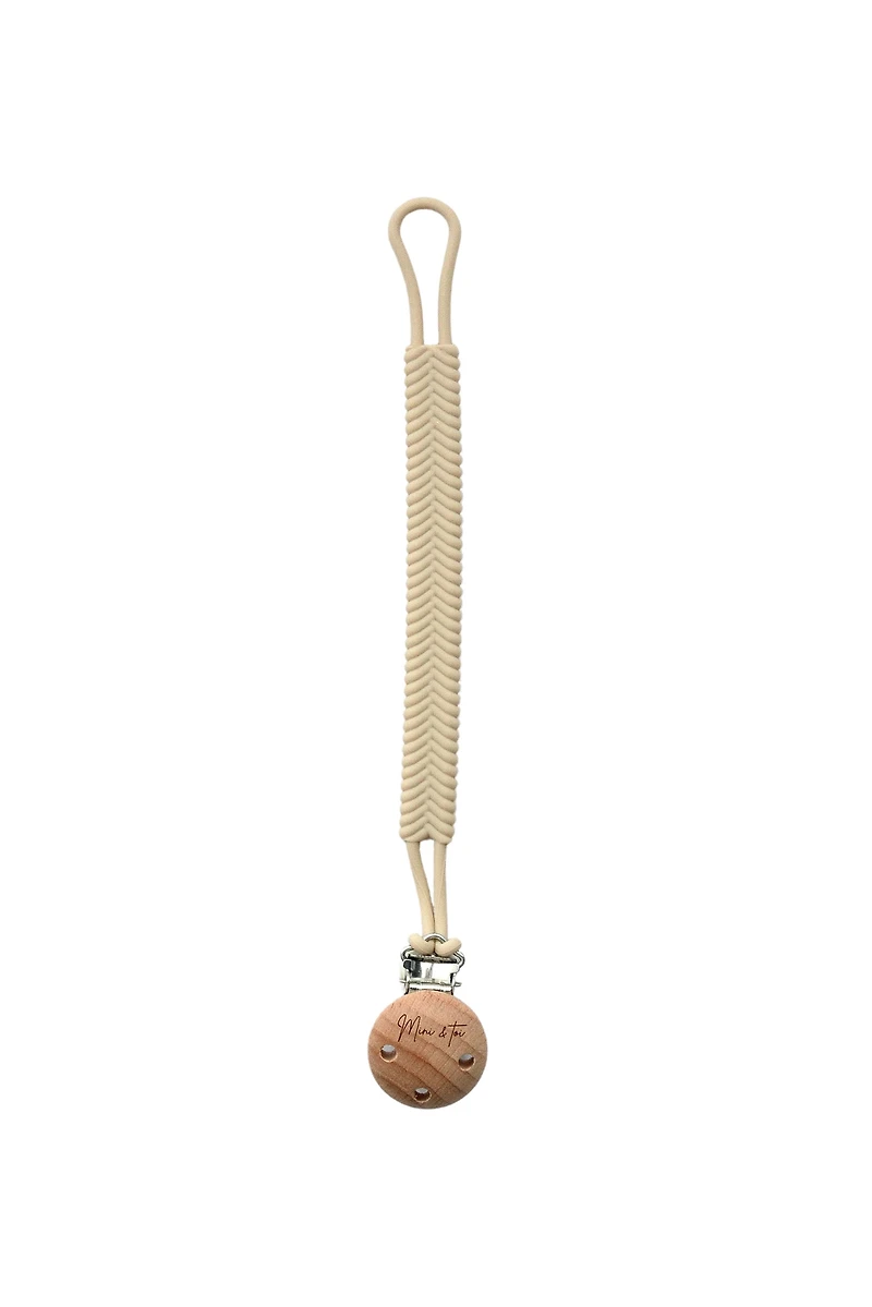 Silicone pacifier clip - Sand beige