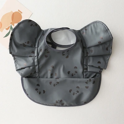 Ruffled Bib - Gray Panda