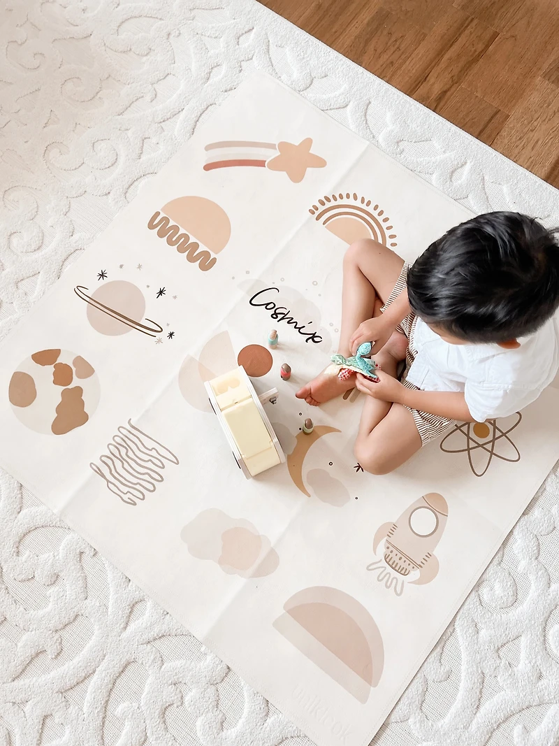 Tapis de jeu réversible en cuir végan - cosmique