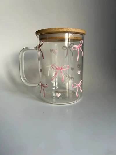Glass Cup with Lid and Straw (17 oz) - Mrs. Coach Collection - Girlypop 🎀