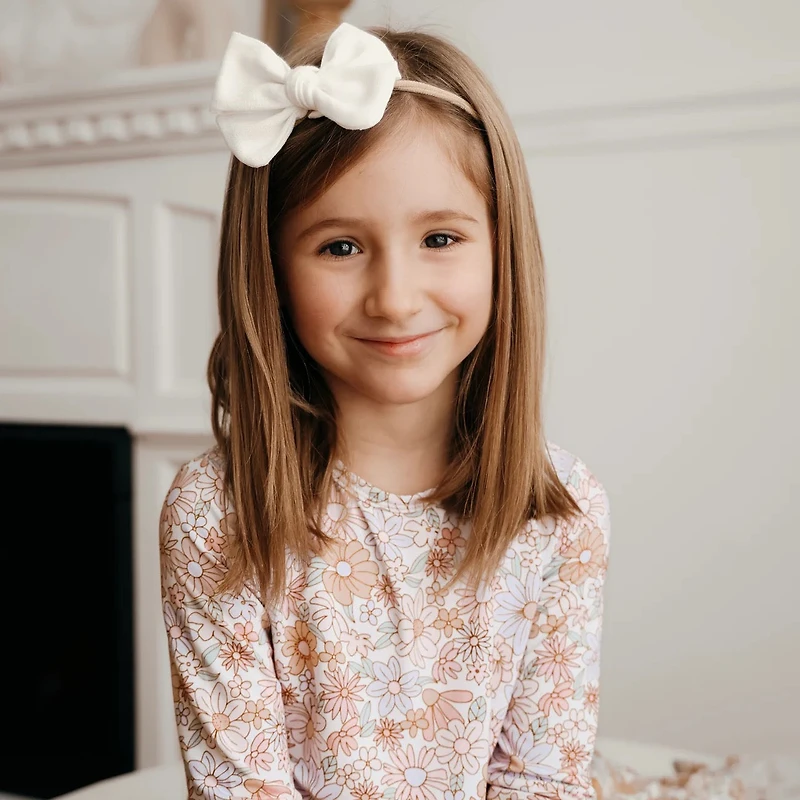 Pyjama 2 pièces - bébé et enfants Fleurs rétro lilas