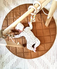 47" TAN QUILTED RUG