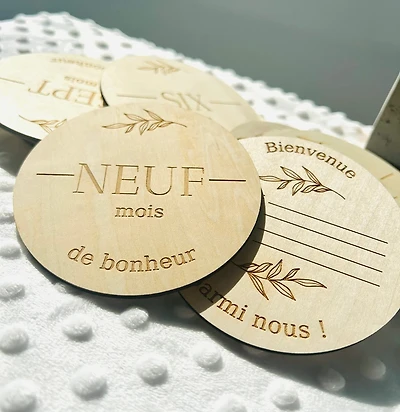 Pastilles étapes en bois - Boho