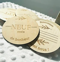 Pastilles étapes en bois - Boho