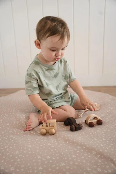 Taupe-colored floral rug