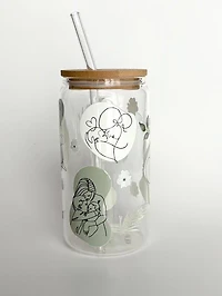 Tumbler en verre avec couvercle et paille (16 oz