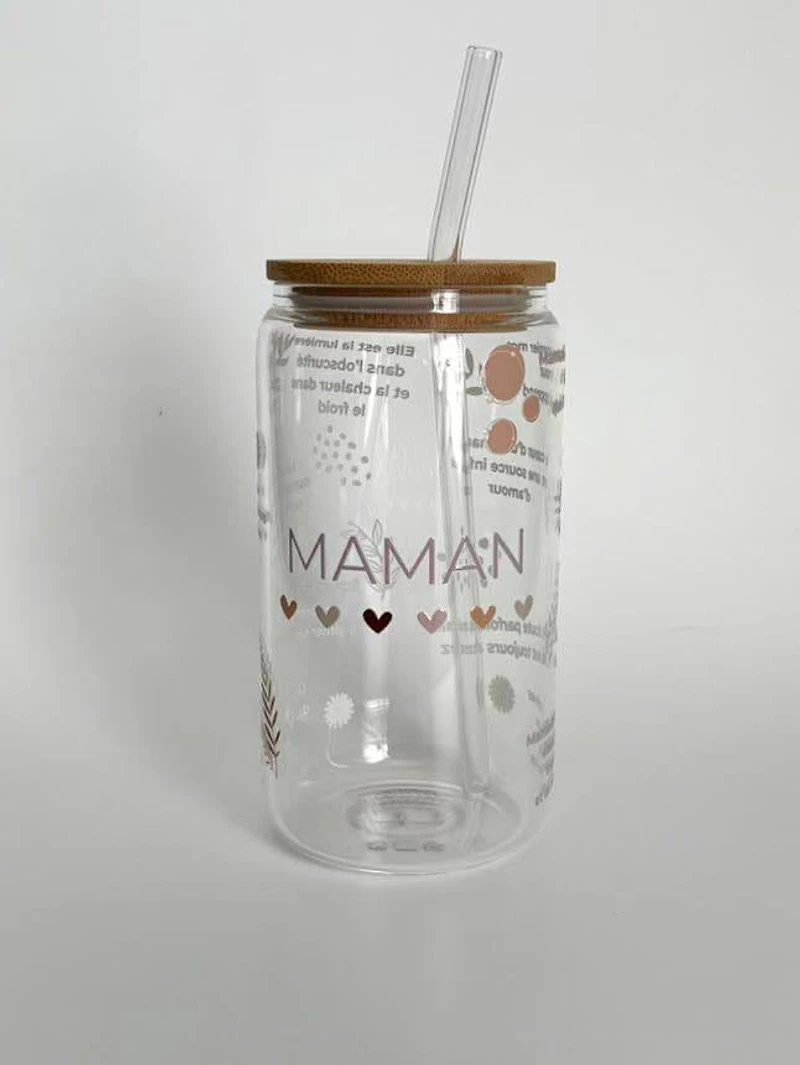 Glass Tumbler with Lid and Straw (16 oz
