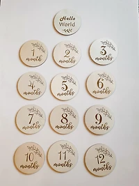 Wooden birth tablet set
