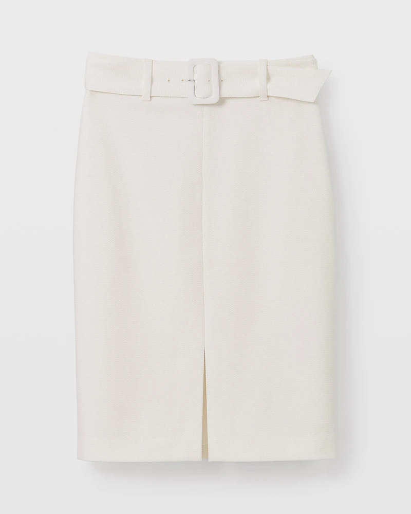 Piqué Belted Skirt