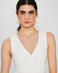 Floral Jacquard Tie Back Crop Top
