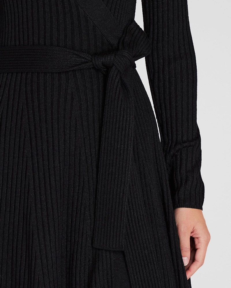 Short Wrap Sweater Dress