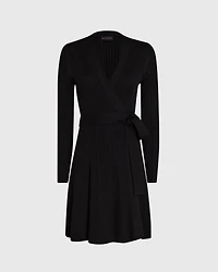 Short Wrap Sweater Dress