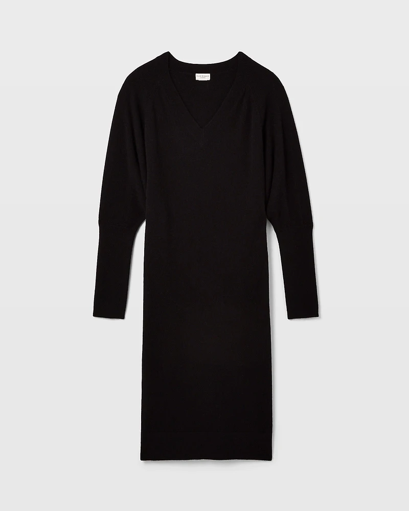 Cashmere Dolman V-Neck Dress
