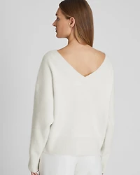 Brushed Cashmere V-Back Sweater