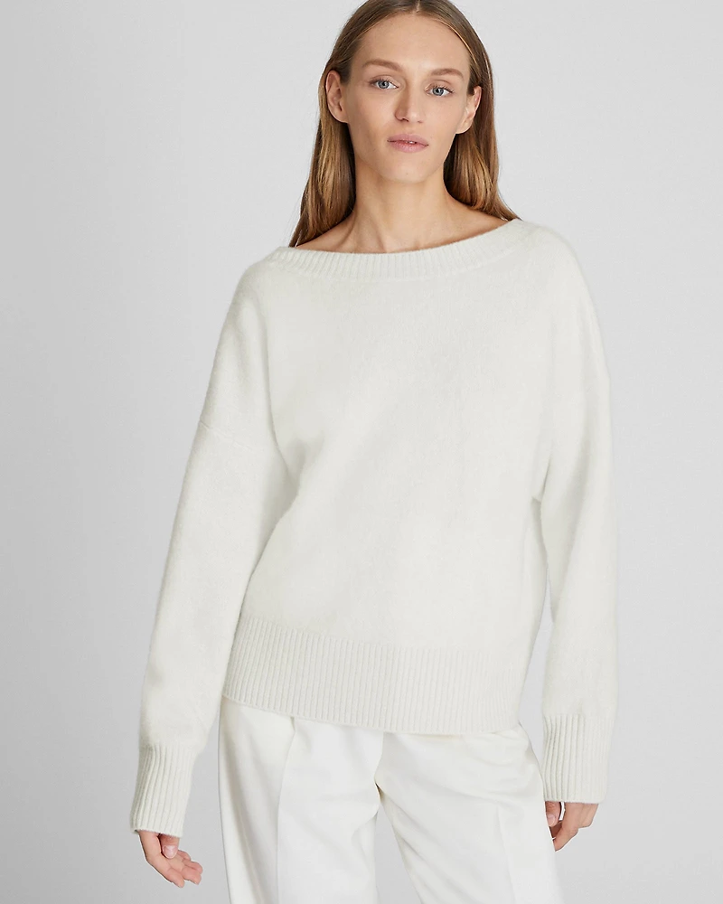 Brushed Cashmere V-Back Sweater
