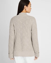 Cashmere-Silk Cable Turtleneck