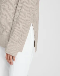 Cashmere-Silk Cable Turtleneck
