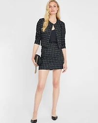 Centie Eyelash Tweed Mini Skirt