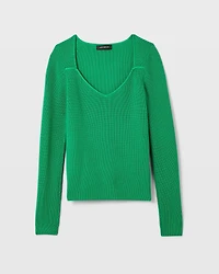 Shrug Neck Rib Sweater