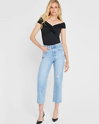 Open V-Neck Twist Top