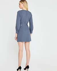 Long Sleeve Belted Mini Dress